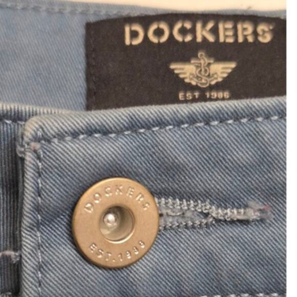 Dockers Blue Straight Fit Pants Men’s Size 44 Cotton Blend - Picture 4 of 11